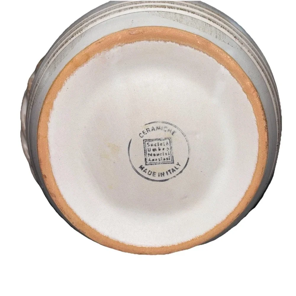 Ceramiche Societa Umbra Maurizio Anastasi Italian Ceramic Floral Vase Off White